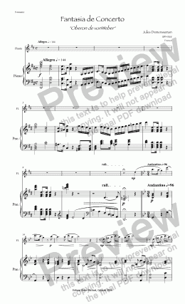 page one of Demerseman, Grand Fantasy for flute and piano
