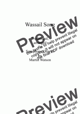 page one of Wassail Song for Saxophone Quartet.