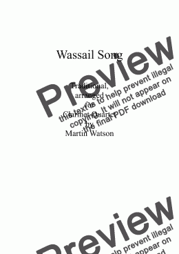 page one of Wassail Song for Clarinet Quartet