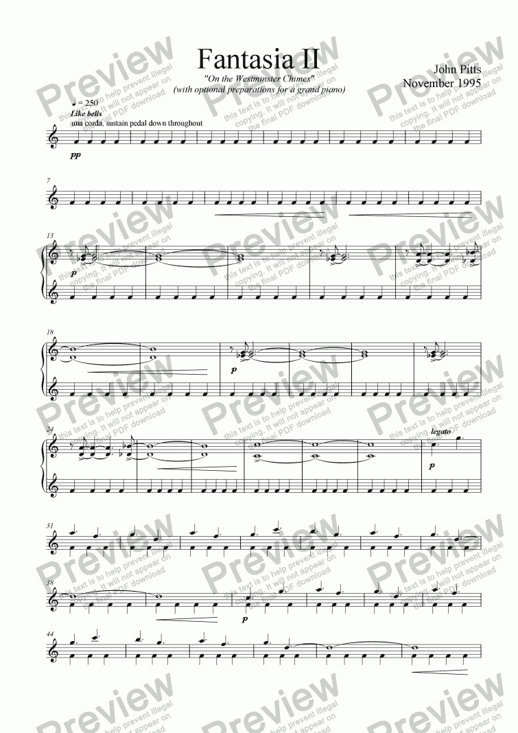 page one of Fantasia 2  "On the Westminster Chimes" [1995]