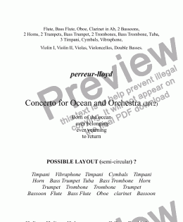 page one of 12. CONCERTO FOR OCEAN AND ORCHESTRA 2012