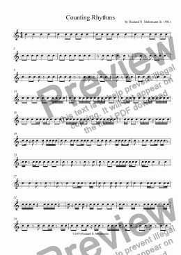 page one of Counting Rhythms
