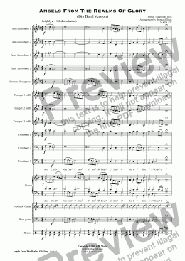 page one of Angels From The Realms Of Glory (Big Band Version)
