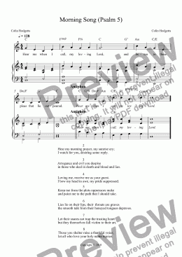 page one of Morning Song (Psalm 5)