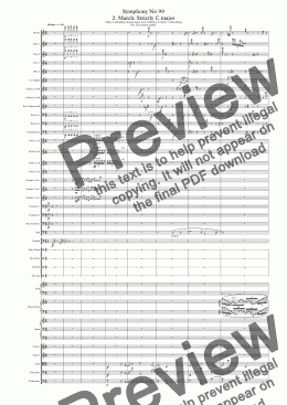 page one of Symphony No 99 2nd movt March: Strictly C major