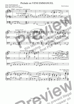 page one of Prelude on VENI EMMANUEL