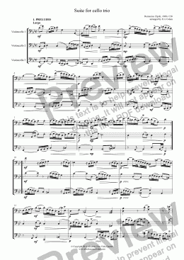 page one of Zipoli - SUITE - for cello trio