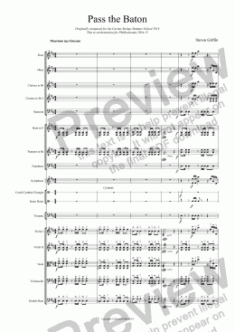 page one of Pass the Baton (full orchestra version)