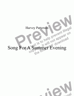 page one of Song For A Summer Evening