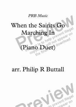 page one of When the Saints Go Marching In (Piano Duet)