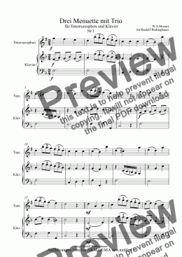 page one of Drei Menuette fuer Tenorsaxophon und Klavier