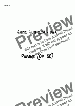 page one of PAVANE (Op. 50)
