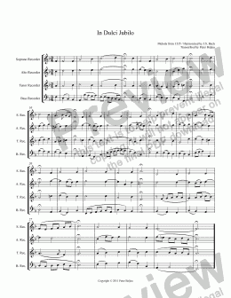 page one of Bach In Dulci Jubilo