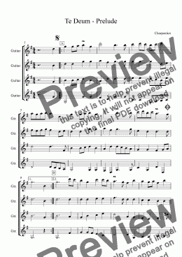 page one of Te Deum - Prelude