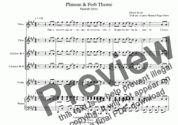 page one of Phineas & Ferb Theme