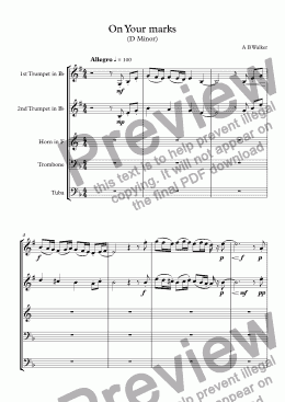 page one of On Your marks (D minor)