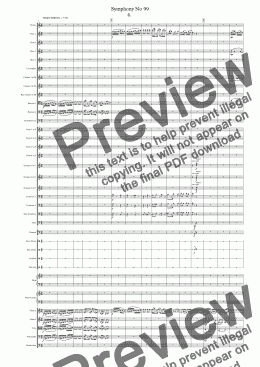 page one of Symphony No 99 4th movt