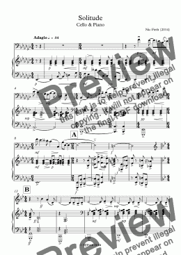 page one of Solitude Cello & Piano