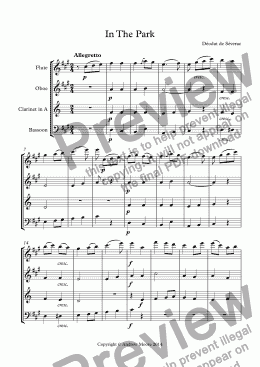 page one of 'In The Park' for Wind Quartet