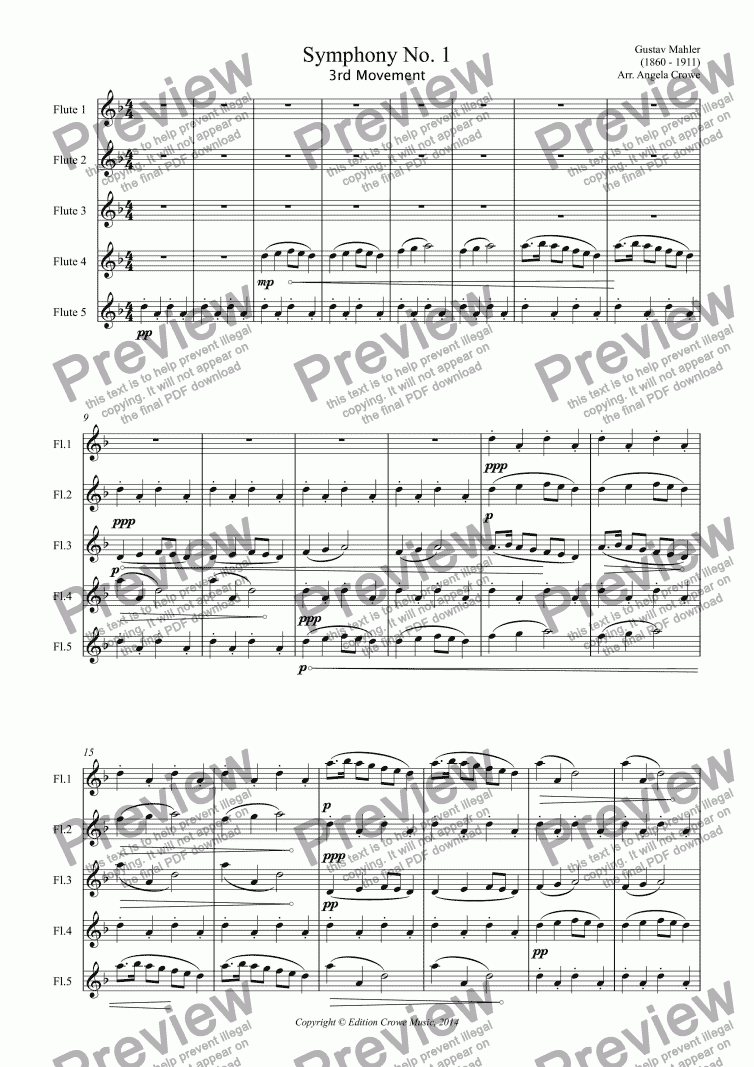page one of Symphony No. 1 (Frere Jacques)