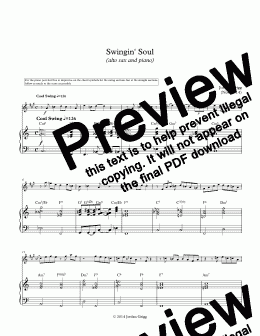 page one of Swingin’ Soul (alto sax and piano)