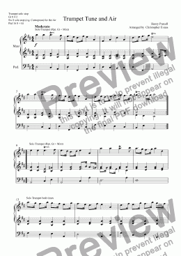 page one of Trumpet Tune and Air by Purcell arranged for modern organ with pedals