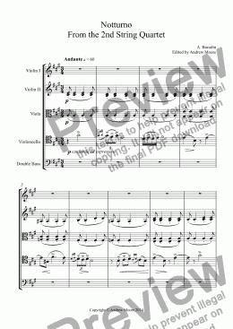 page one of Notturno (from the 2nd String Quartet - arranged for String Orchestra)