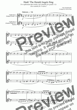 page one of Hark! The Herald Angels Sing (for euphonium duet(Bb treble, 3 or 4 valved), suitable for grades 1-5) (14BEUDU18)