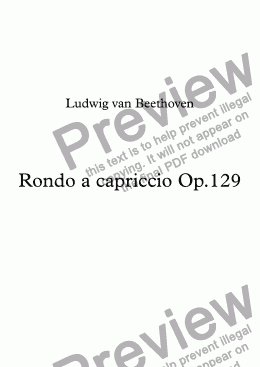 page one of Rondo a capriccio Op.129