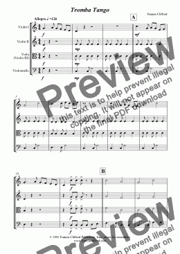 page one of Tromba Tango (String Quartet)
