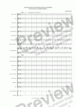 page one of Amazing Grace For Solo Or Duet Bagpipes With Band Accompaniment