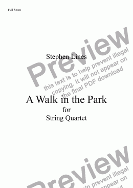 page one of String Quartet: A Walk in the Park