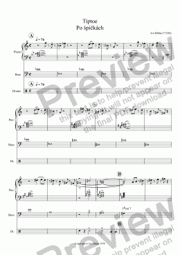 page one of TIPTOE (Po špičkách) for jazz trio