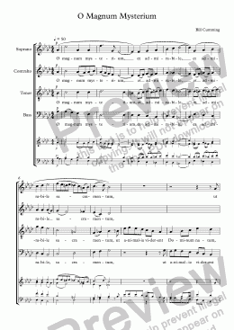 page one of "O Magnum Mysterium" for a capella choir