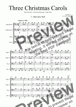 page one of Three Christmas Carols - Tuba Quartet