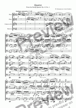 page one of Schumann Quartet Op. 41 No. 1