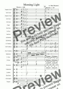 page one of Morning Light (Brass Band)