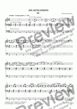 page one of SIX SENSATIONS IV* see under ORGAN - 3-Man. & Ped.