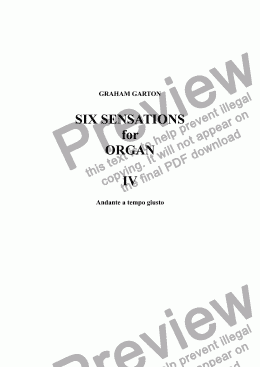 page one of ORGAN 3-Man. & Ped. - ORGAN - SIX SENSATIONS for Organ No.4 Andante a tempo giusto