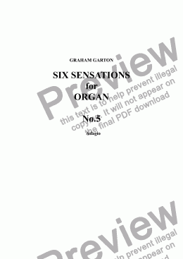 page one of ORGAN 3-Man. & Ped. - ORGAN - SIX SENSATIONS for Organ No.5 Adagio