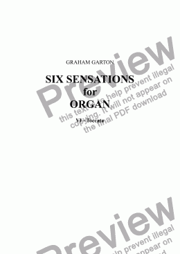 page one of ORGAN 3-Man. & Ped. - ORGAN - SIX SENSATIONS for Organ No.6 Allegro vivace - Toccata
