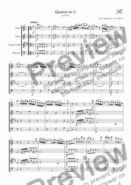 page one of Vanhal Quartet in C