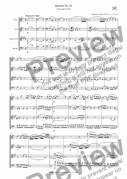 page one of Mozart Quartet No.16