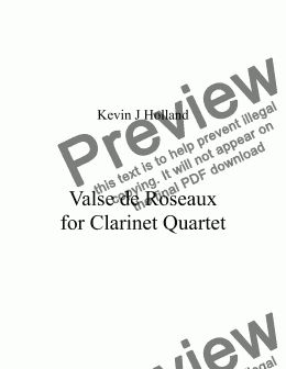 page one of Valse de Roseaux for Clarinet Quartet
