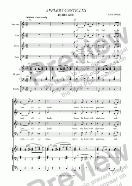 page one of Jubilate Deo for SATB & Organ