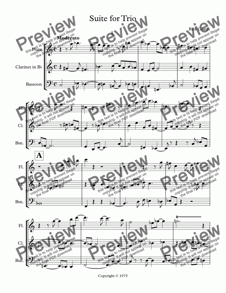 page one of Suite for Trio