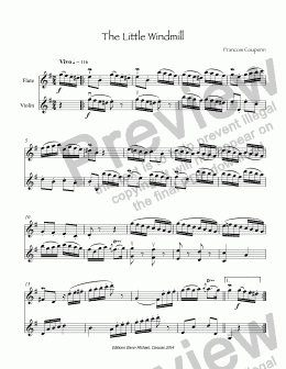 page one of The Little Windmill for Flute & Violin