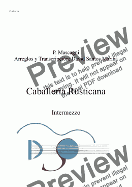 page one of Caballería Rusticana (Intermezzo)