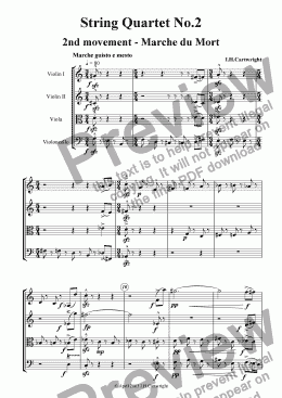 page one of String Quartet No.2 - 2nd movement -  Marche du Mort