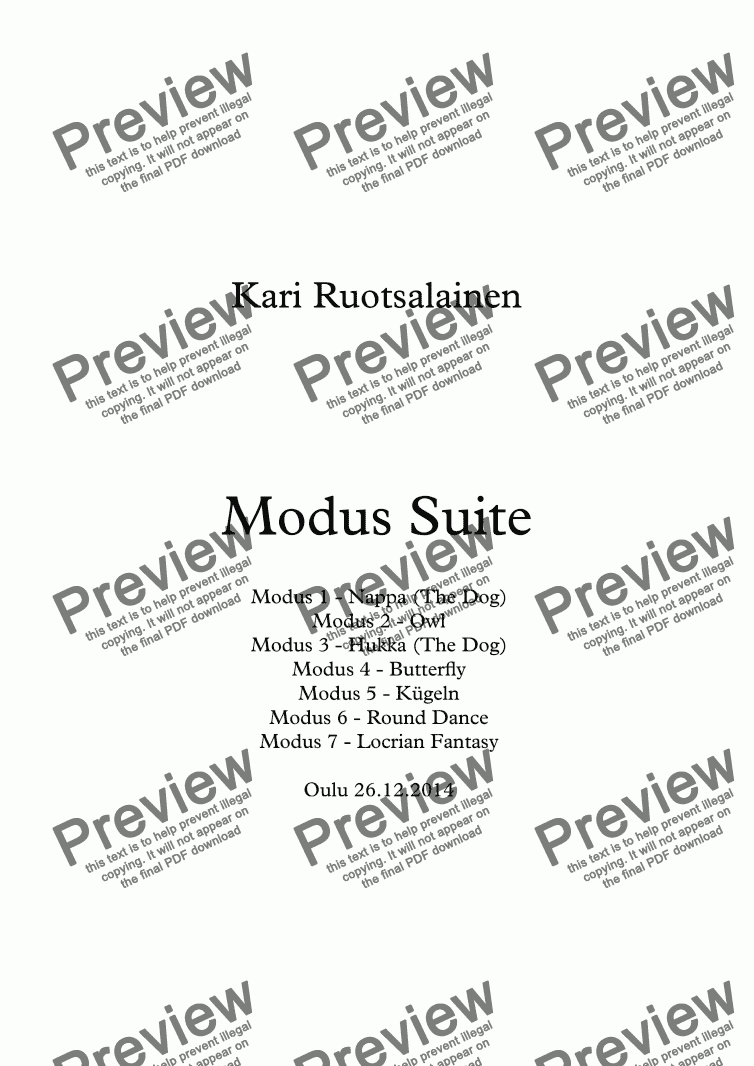 page one of Modus Suite